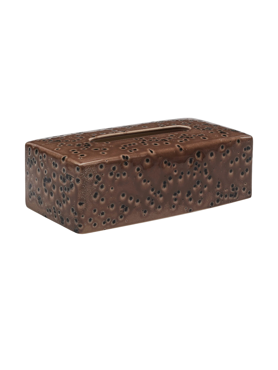
Handcrafted Ceramic Design Tissue Box "Ugo", Camel