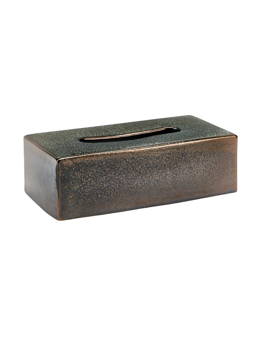 
Boîte à mouchoirs design artisanale en céramique « Ugo », bronze vintage