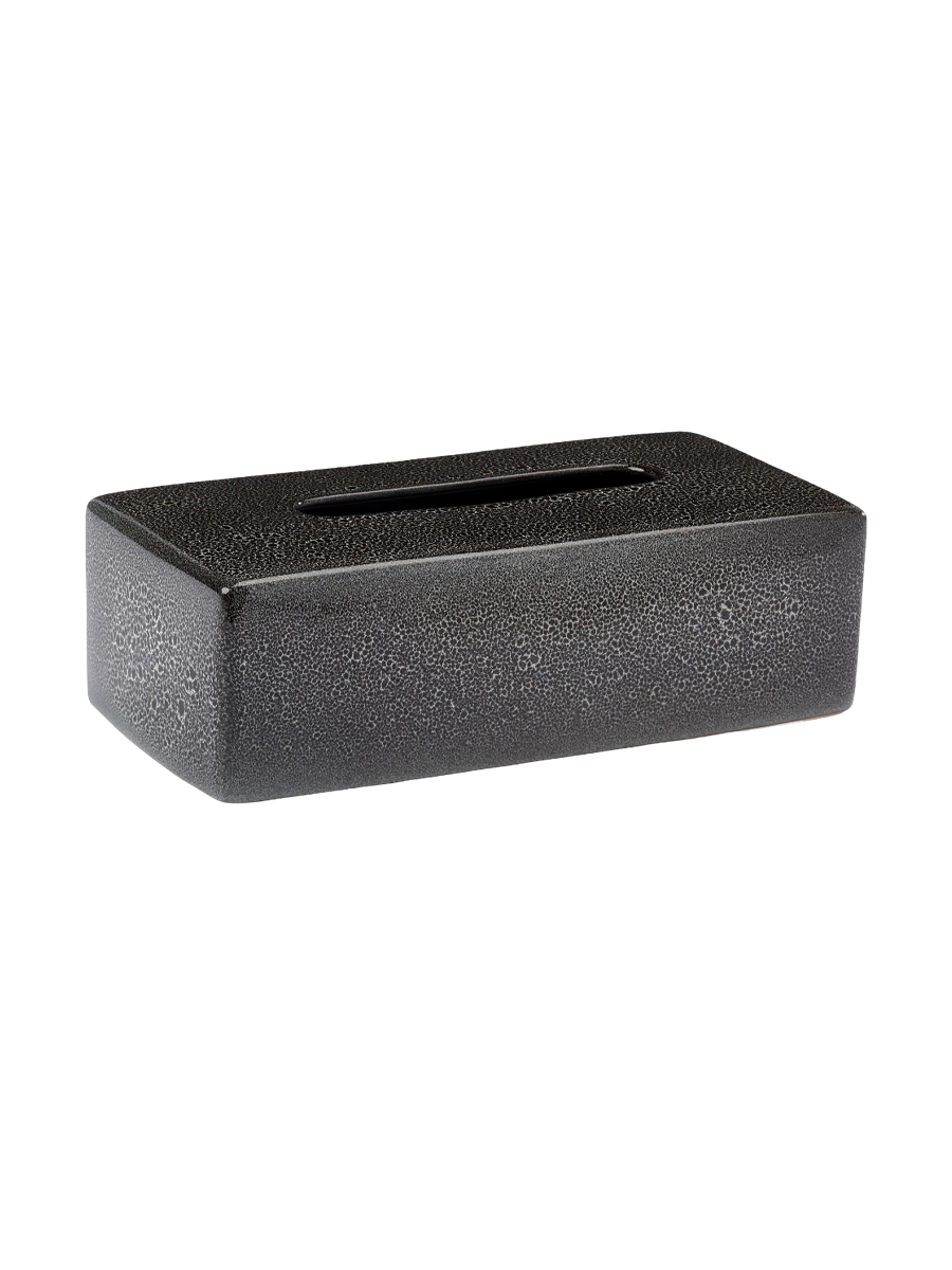 
Handmade Designer Tissue Box "Ugo" in Ceramic, Black Olive