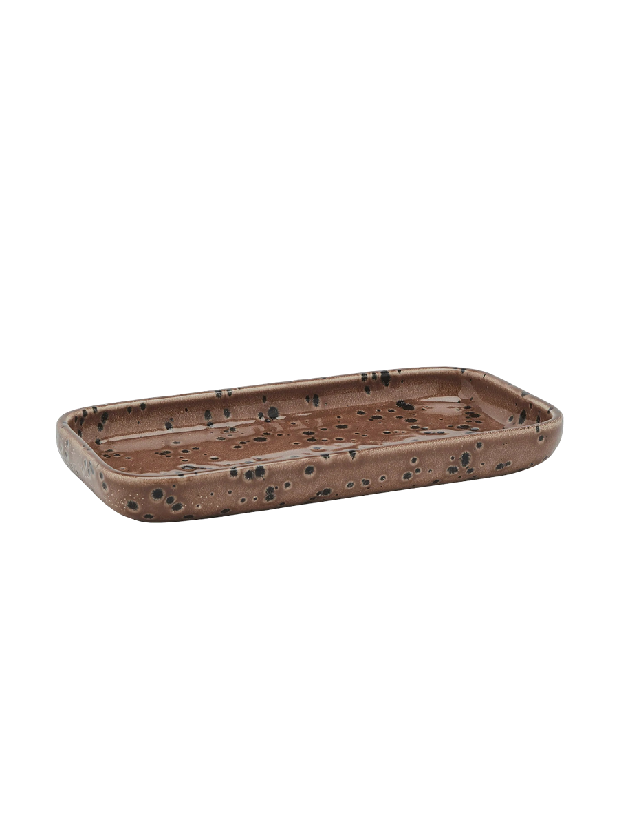
Handmade Ceramic Design Bathroom Tray "Ugo", Camel
