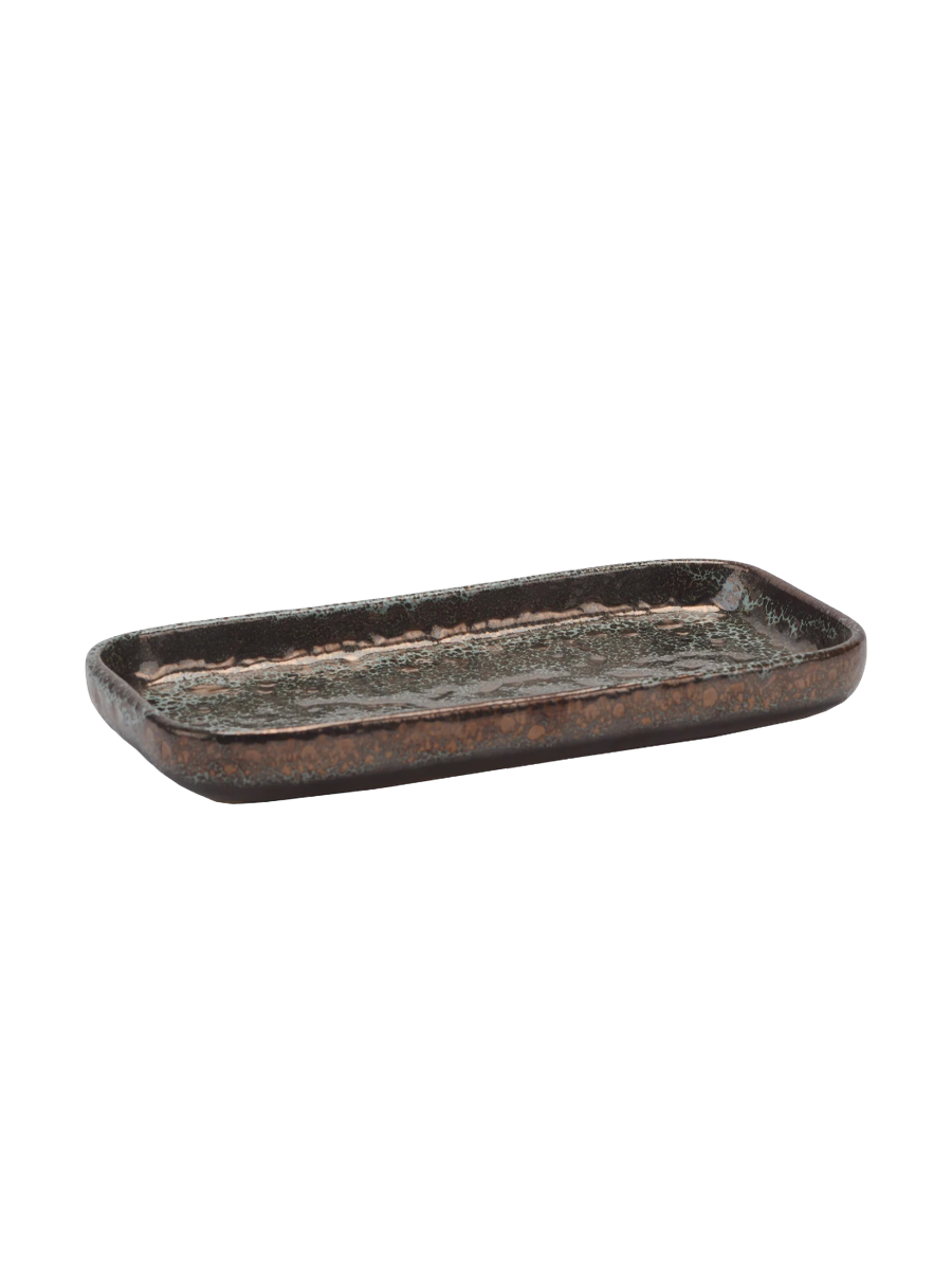 
Handmade Ceramic Design Bathroom Tray "Ugo", Vintage Bronze