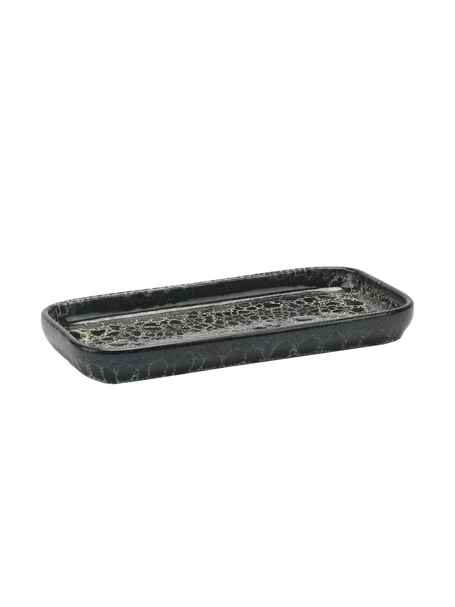 
Handmade Ceramic Design Bathroom Tray "Ugo", Black Olive