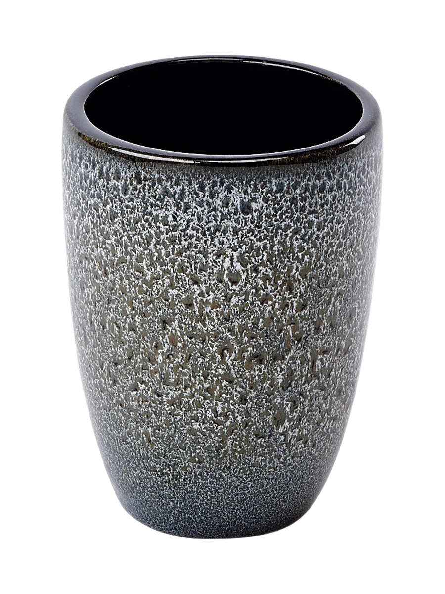 
Handmade Designer Ceramic Toothbrush Holder "Ugo", Black Olive