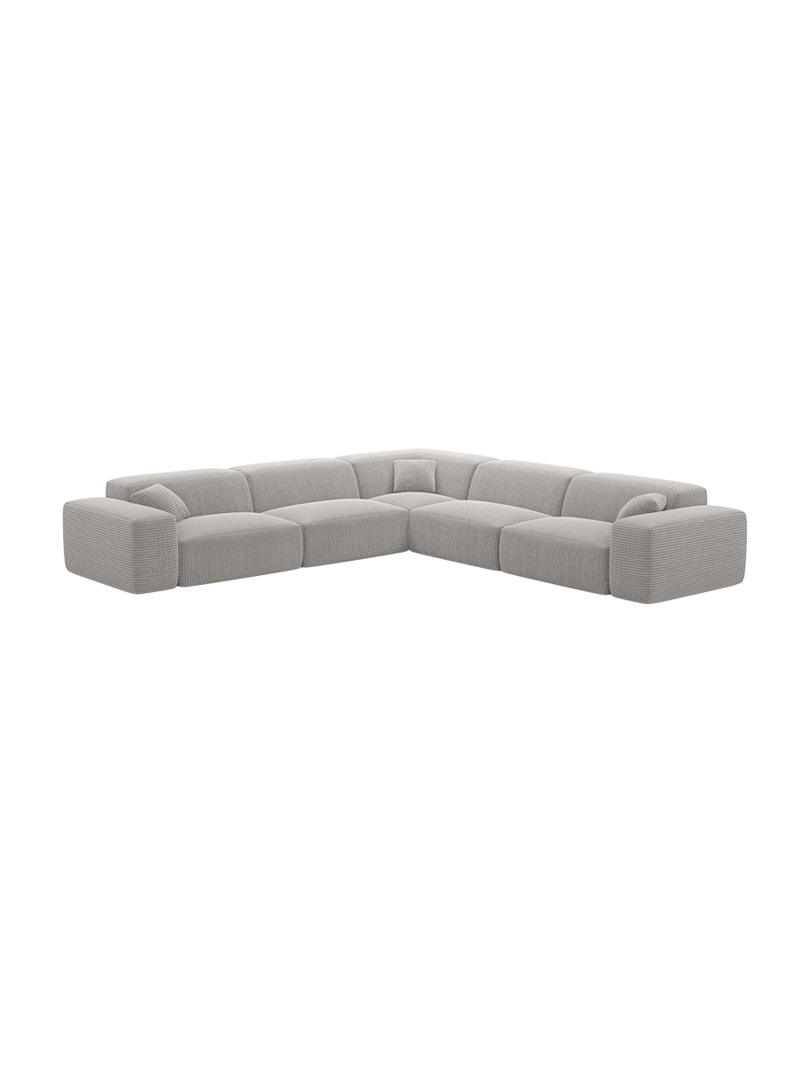 
Divano angolare di design a 5 posti „Alviera“ con funzione relax, velluto a coste - Cordsamt Blu scuro
