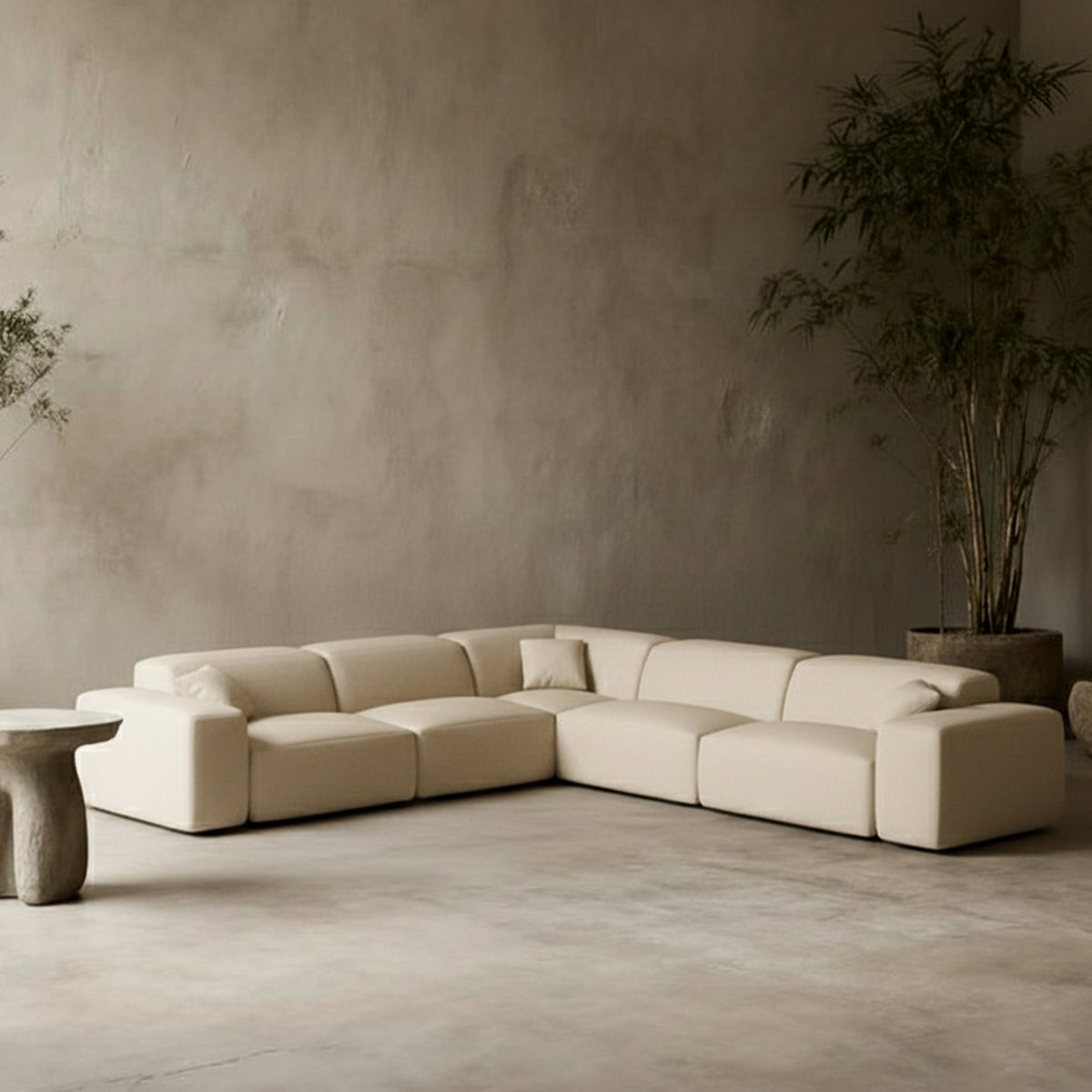 
Divano angolare di design „Alviera“ a 5 posti in vera pelle con funzione relax - Vera pelle Beige