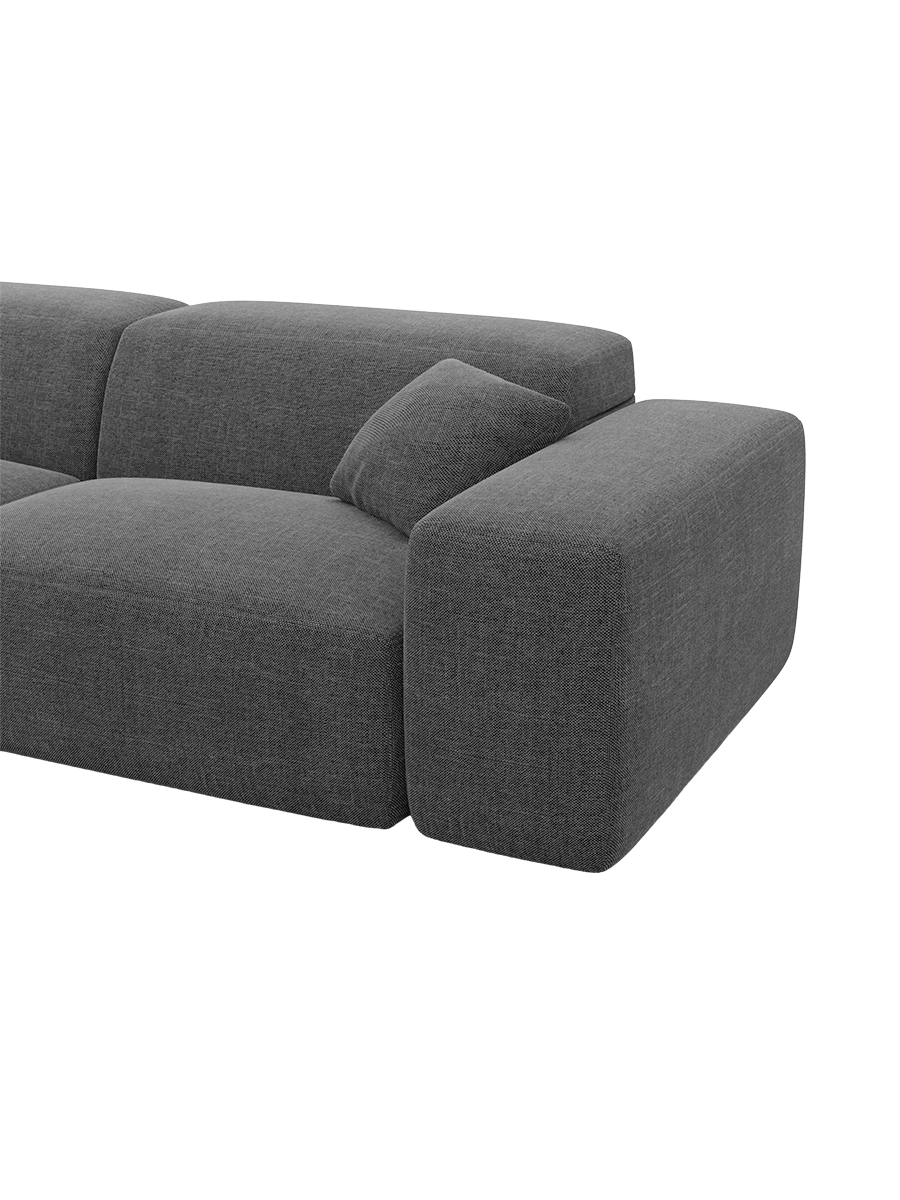 
Divano angolare di design a 5 posti „Alviera“ con funzione relax, rivestimento in tessuto strutturato - Tessuto strutturato Antracite