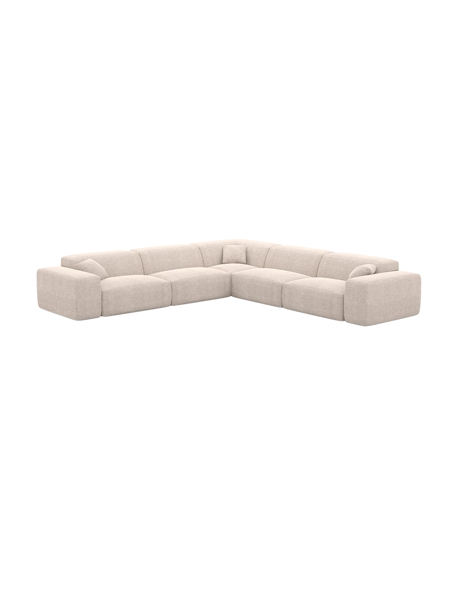 
Divano angolare di design a 5 posti „Alviera“ con funzione relax, rivestimento in tessuto strutturato - Tessuto strutturato Antracite