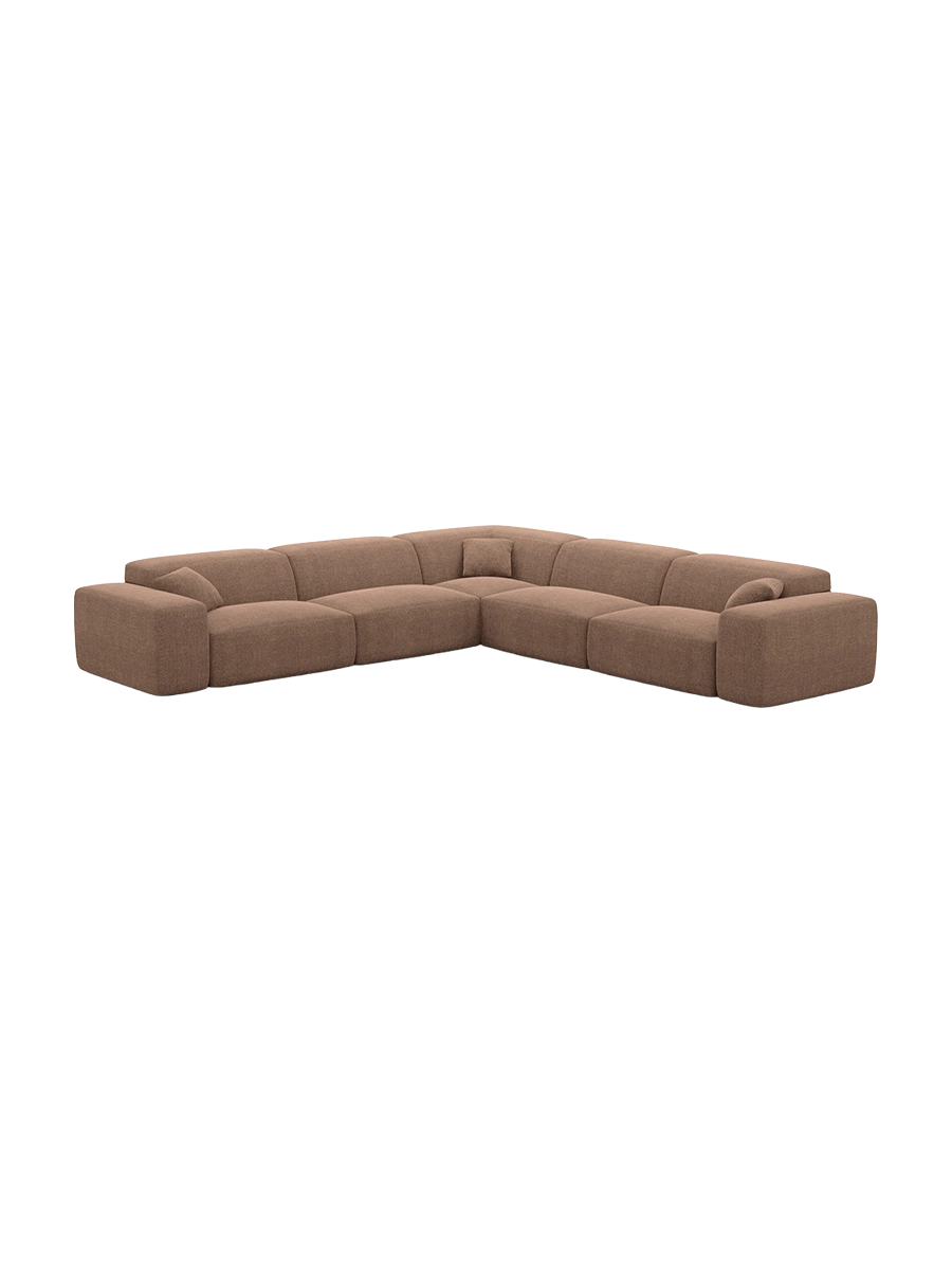 
Divano angolare di design a 5 posti „Alviera“ con funzione relax, rivestimento in tessuto strutturato - Tessuto strutturato Antracite