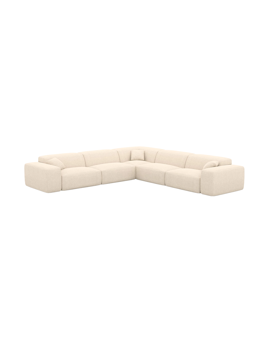 
Divano angolare di design a 5 posti „Alviera“ con funzione relax, rivestimento in tessuto strutturato - Tessuto strutturato Antracite