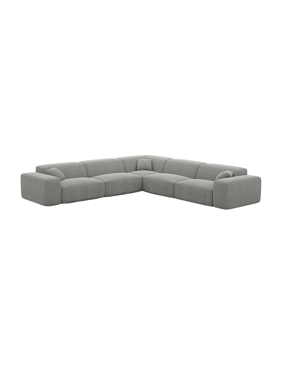 
Divano angolare di design a 5 posti „Alviera“ con funzione relax, rivestimento in tessuto strutturato - Tessuto strutturato Antracite