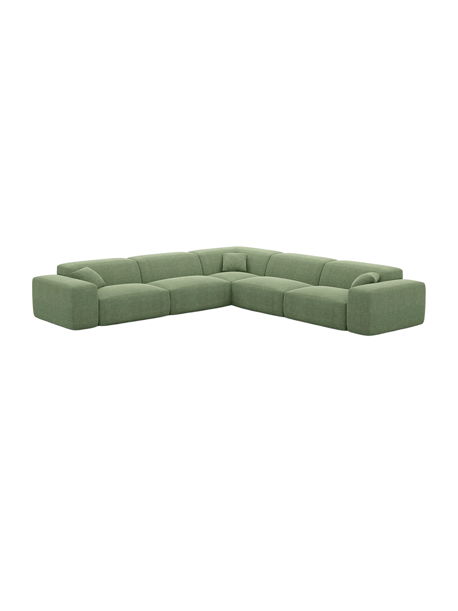 
Divano angolare di design a 5 posti „Alviera“ con funzione relax, rivestimento in tessuto strutturato - Tessuto strutturato Antracite