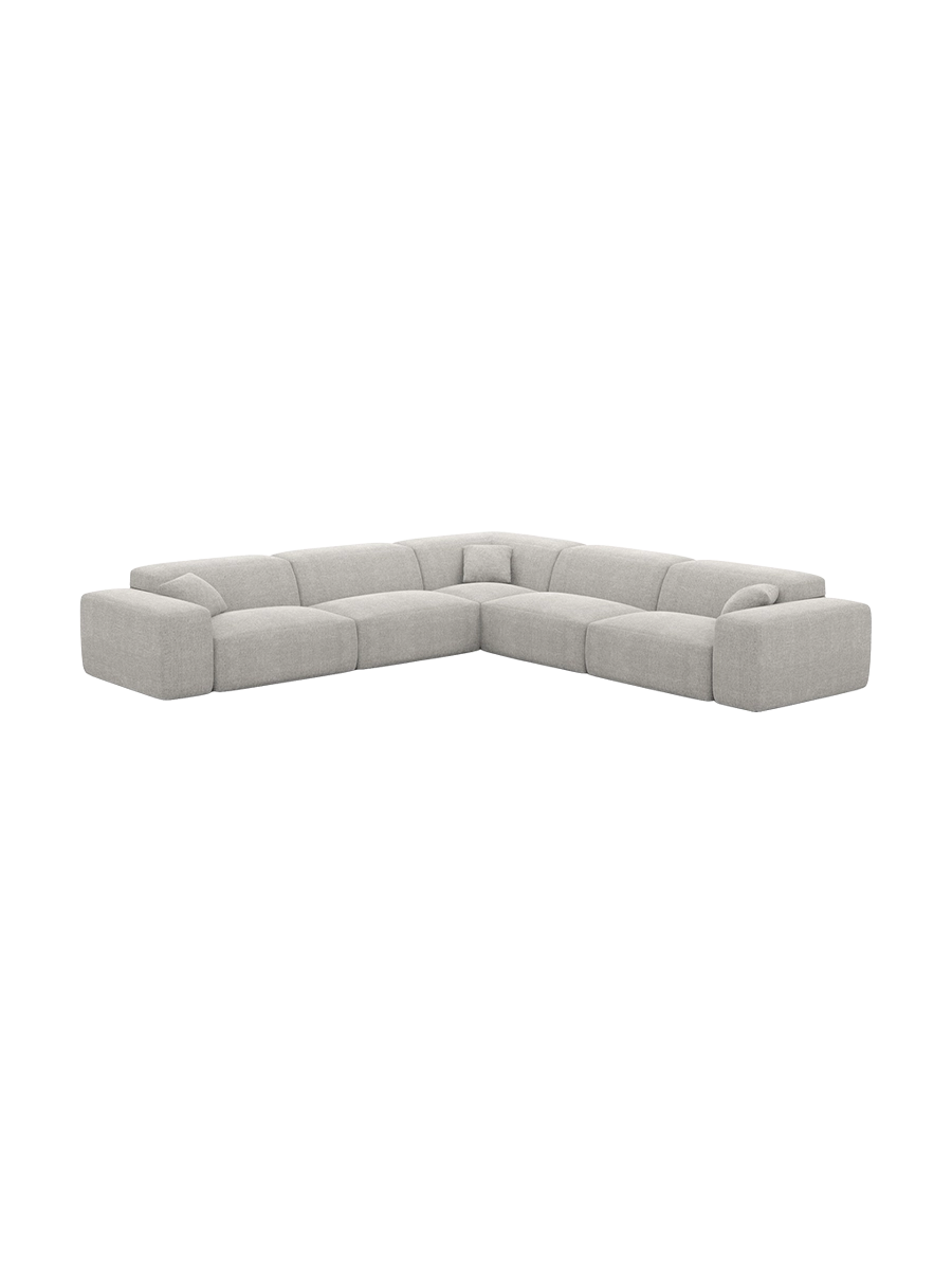 
Divano angolare di design a 5 posti „Alviera“ con funzione relax, rivestimento in tessuto strutturato - Tessuto strutturato Antracite