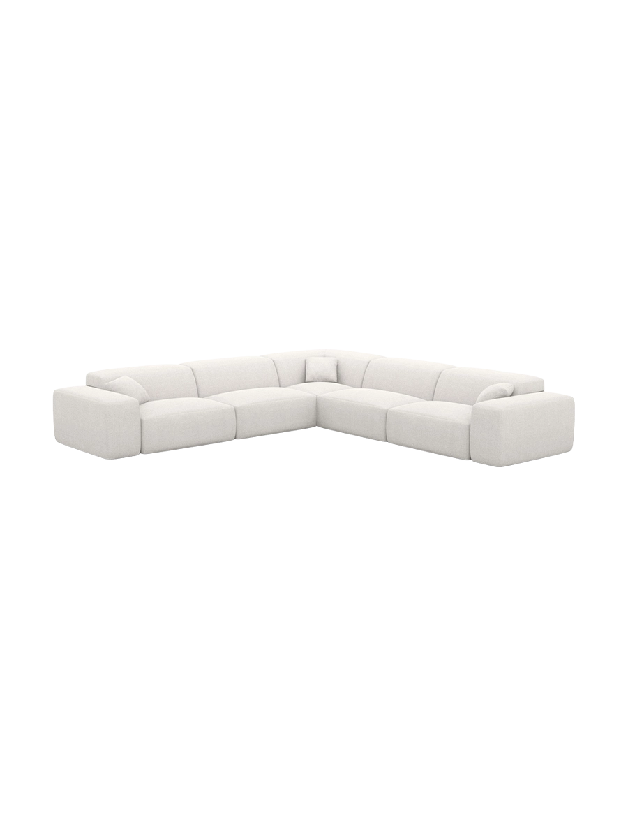 
Divano angolare di design a 5 posti „Alviera“ con funzione relax, rivestimento in tessuto strutturato - Tessuto strutturato Antracite