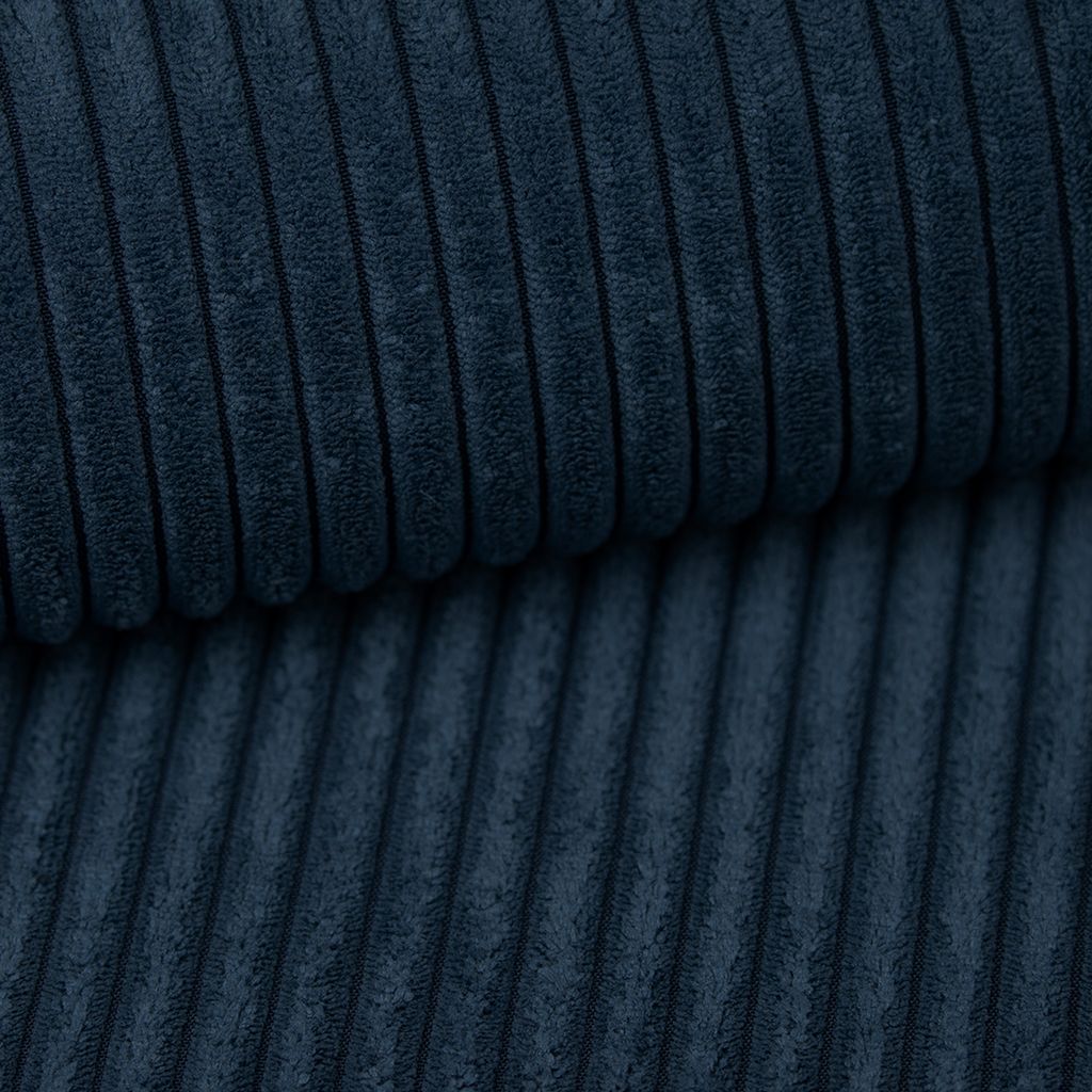 
Divano angolare di design a 4 posti „Alviera“ con funzione relax, velluto a coste - Cordsamt Blu scuro / Elemento angolare sinistro