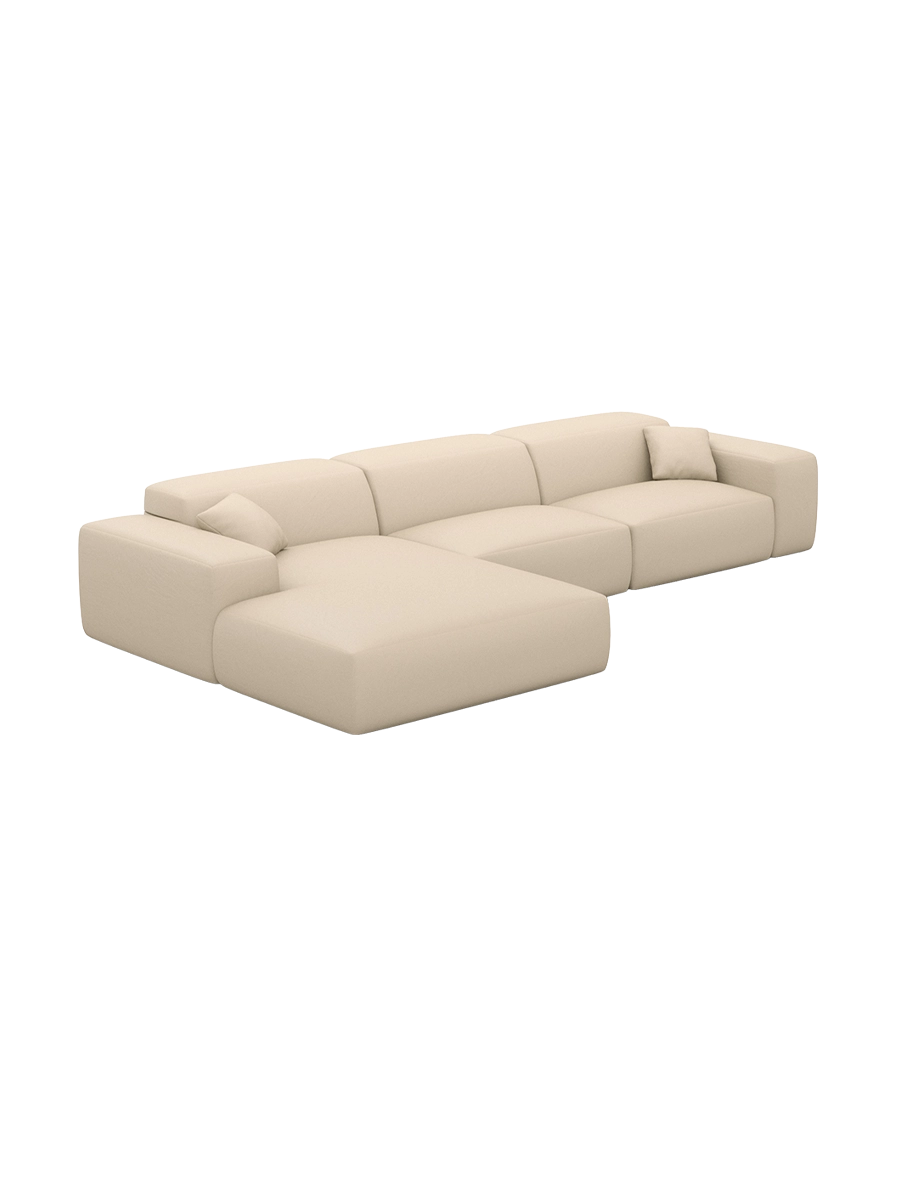 
Divano angolare di design „Alviera“ a 4 posti in vera pelle con funzione relax - Vera pelle Beige / Elemento angolare sinistro