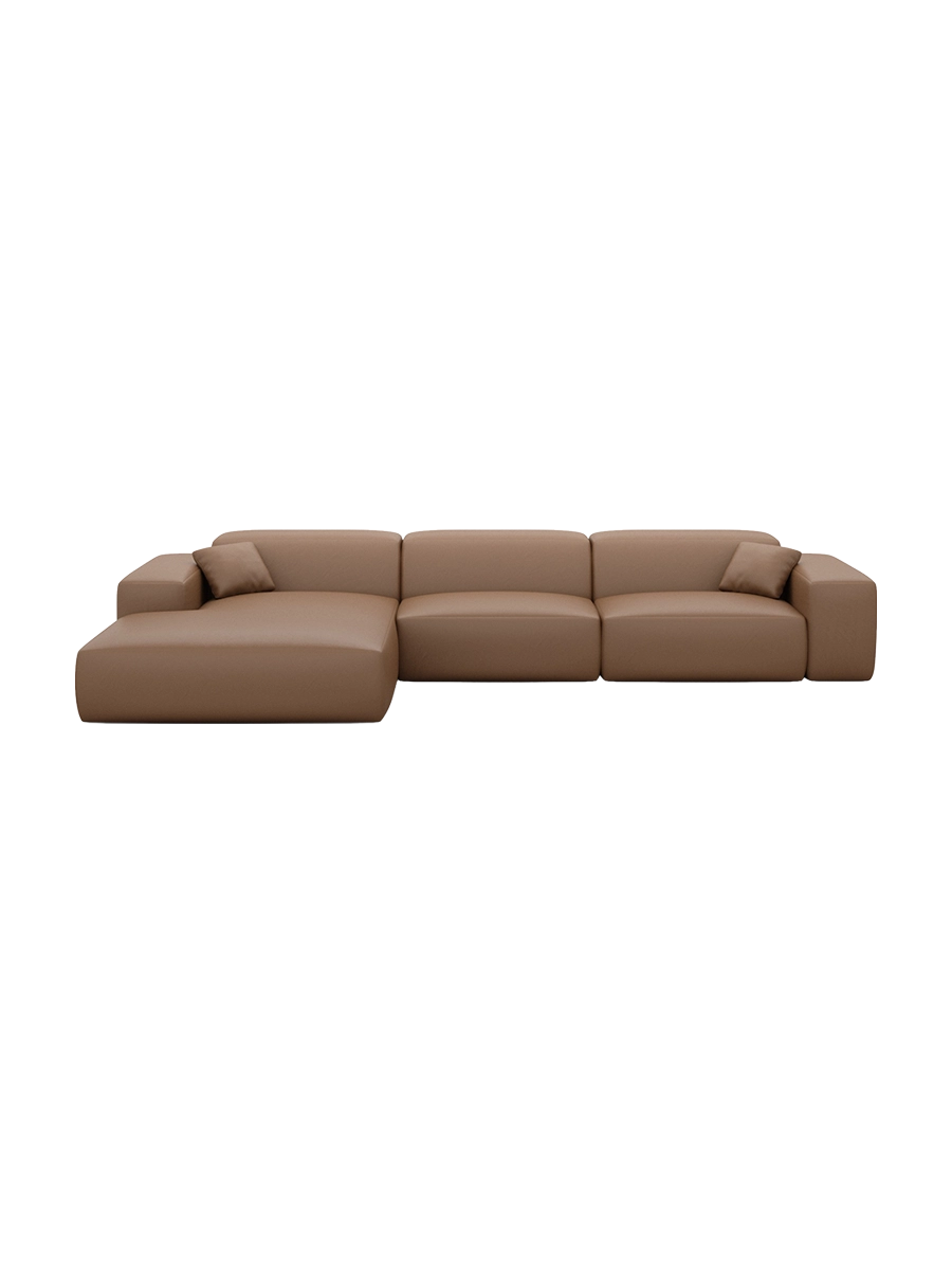 
Divano angolare di design „Alviera“ a 4 posti in vera pelle con funzione relax - Vera pelle Beige / Elemento angolare sinistro