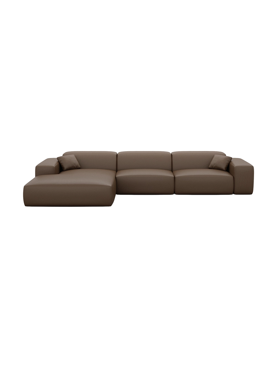 
Divano angolare di design „Alviera“ a 4 posti in vera pelle con funzione relax - Vera pelle Beige / Elemento angolare sinistro