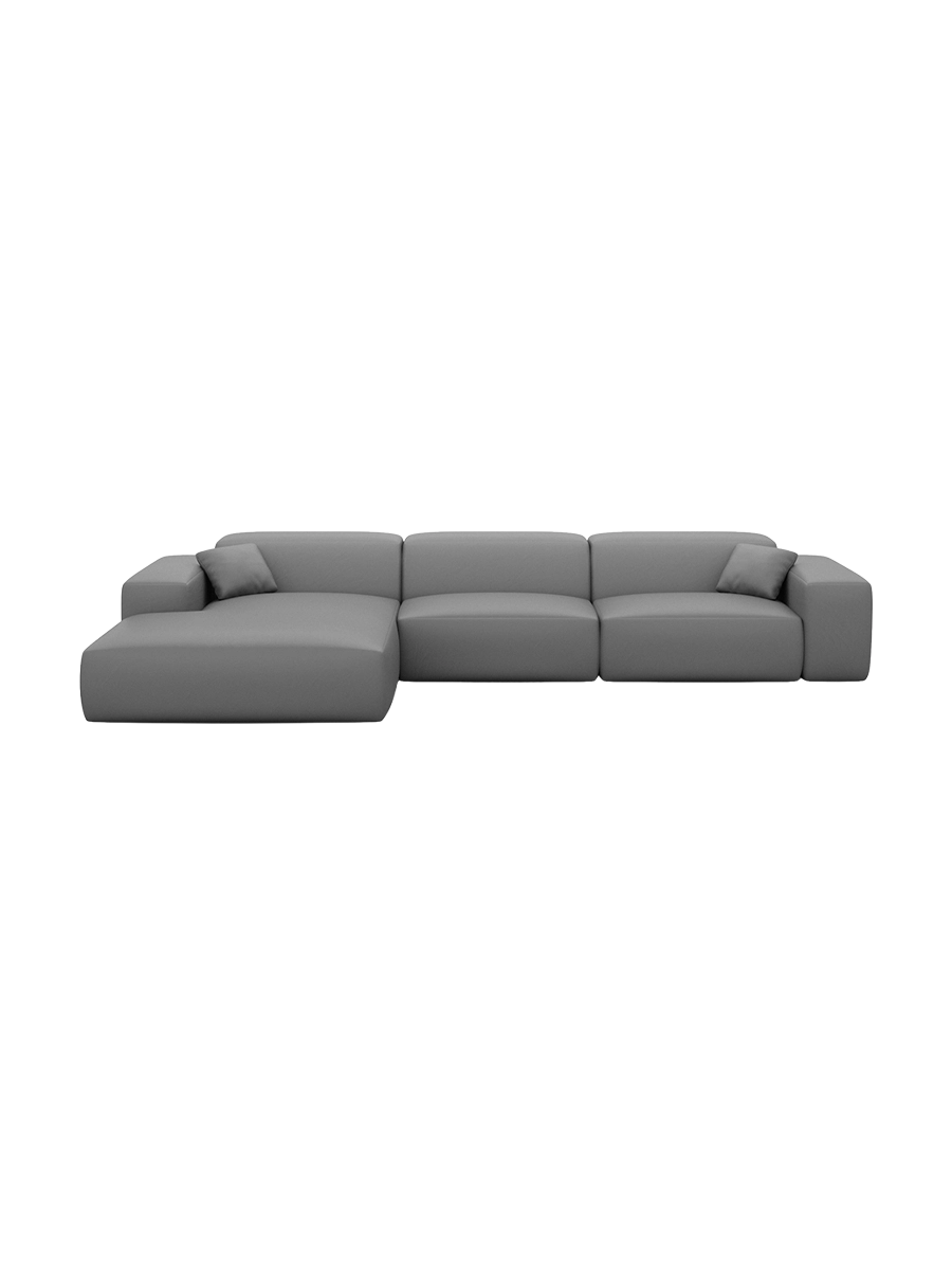 
Divano angolare di design „Alviera“ a 4 posti in vera pelle con funzione relax - Vera pelle Beige / Elemento angolare sinistro