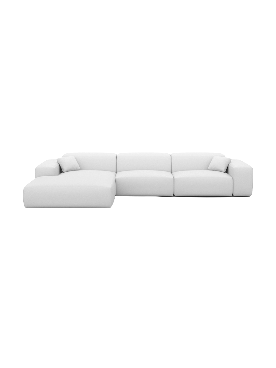 
Divano angolare di design „Alviera“ a 4 posti in vera pelle con funzione relax - Vera pelle Beige / Elemento angolare sinistro