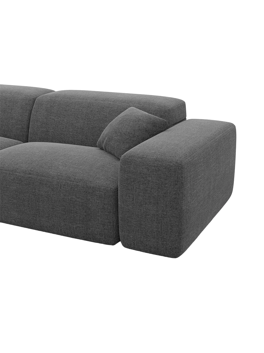 
Divano angolare di design a 4 posti „Alviera“ con funzione relax, rivestimento in tessuto strutturato - Tessuto strutturato Antracite / Elemento angolare sinistro