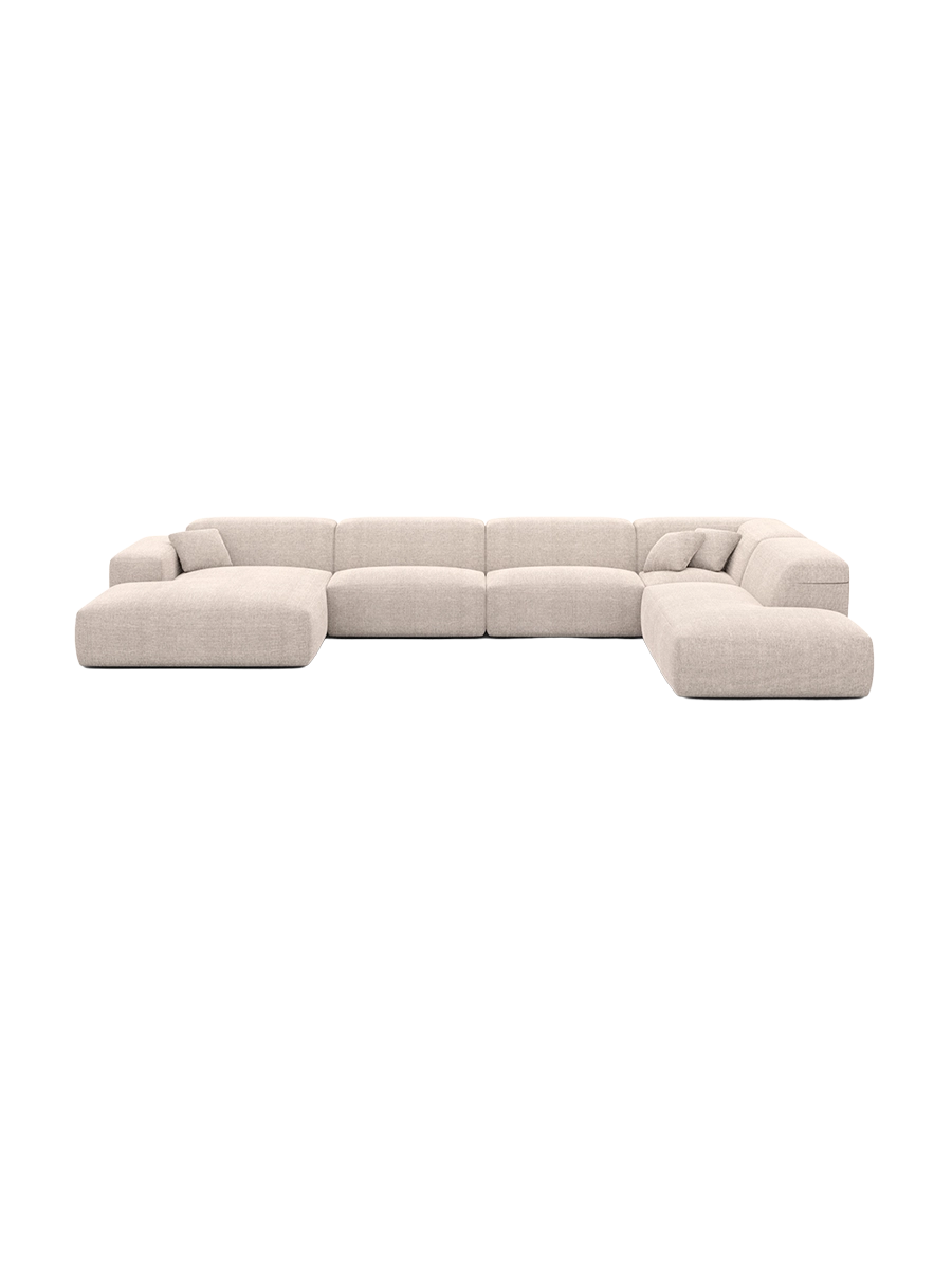 
Divano angolare di design a 4 posti „Alviera“ con funzione relax, rivestimento in tessuto strutturato - Tessuto strutturato Antracite / Elemento angolare sinistro