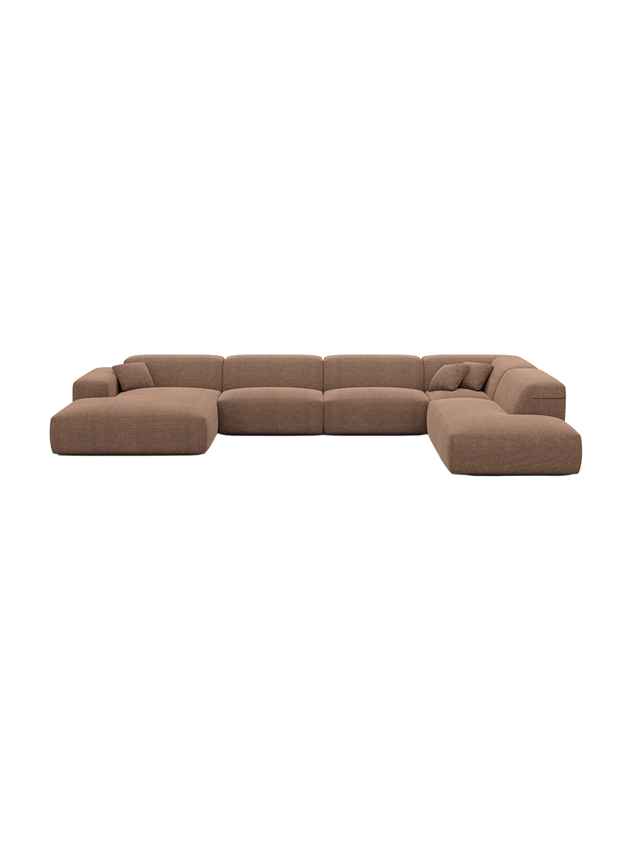 
Divano angolare di design a 4 posti „Alviera“ con funzione relax, rivestimento in tessuto strutturato - Tessuto strutturato Antracite / Elemento angolare sinistro