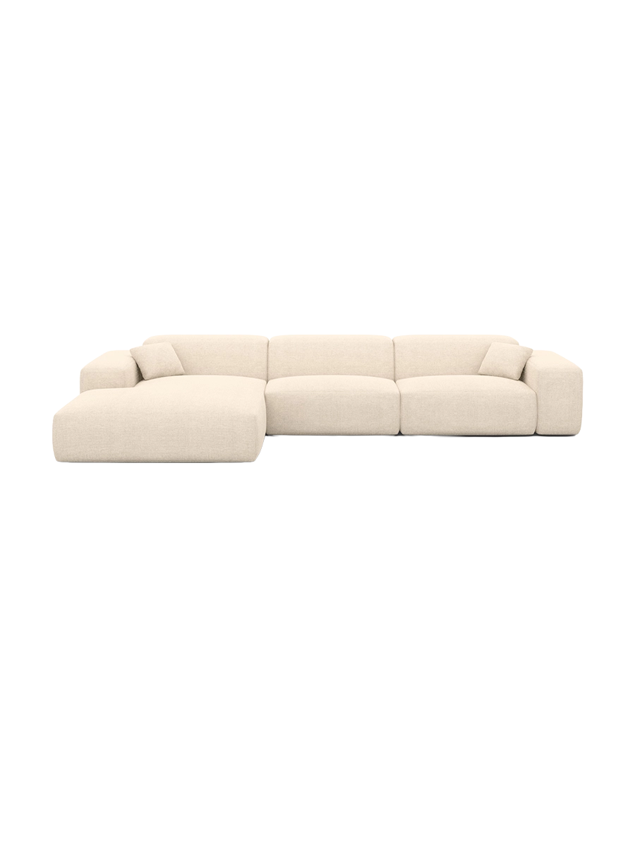 
Divano angolare di design a 4 posti „Alviera“ con funzione relax, rivestimento in tessuto strutturato - Tessuto strutturato Antracite / Elemento angolare sinistro
