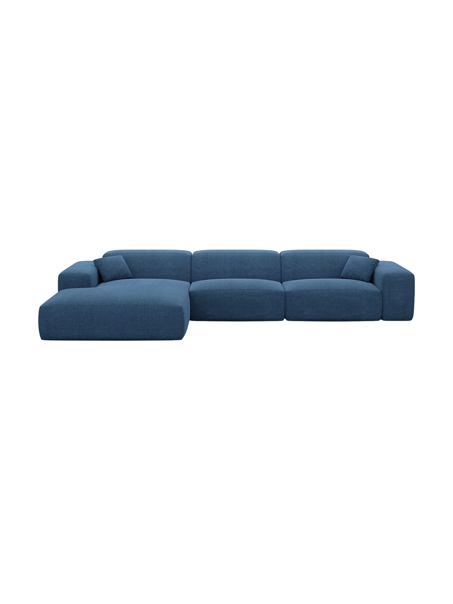 
Divano angolare di design a 4 posti „Alviera“ con funzione relax, rivestimento in tessuto strutturato - Tessuto strutturato Antracite / Elemento angolare sinistro
