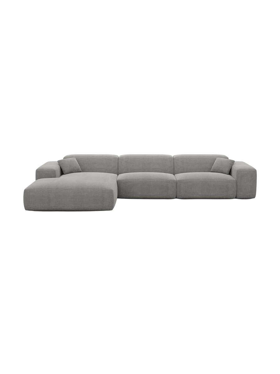 
Divano angolare di design a 4 posti „Alviera“ con funzione relax, rivestimento in tessuto strutturato - Tessuto strutturato Antracite / Elemento angolare sinistro