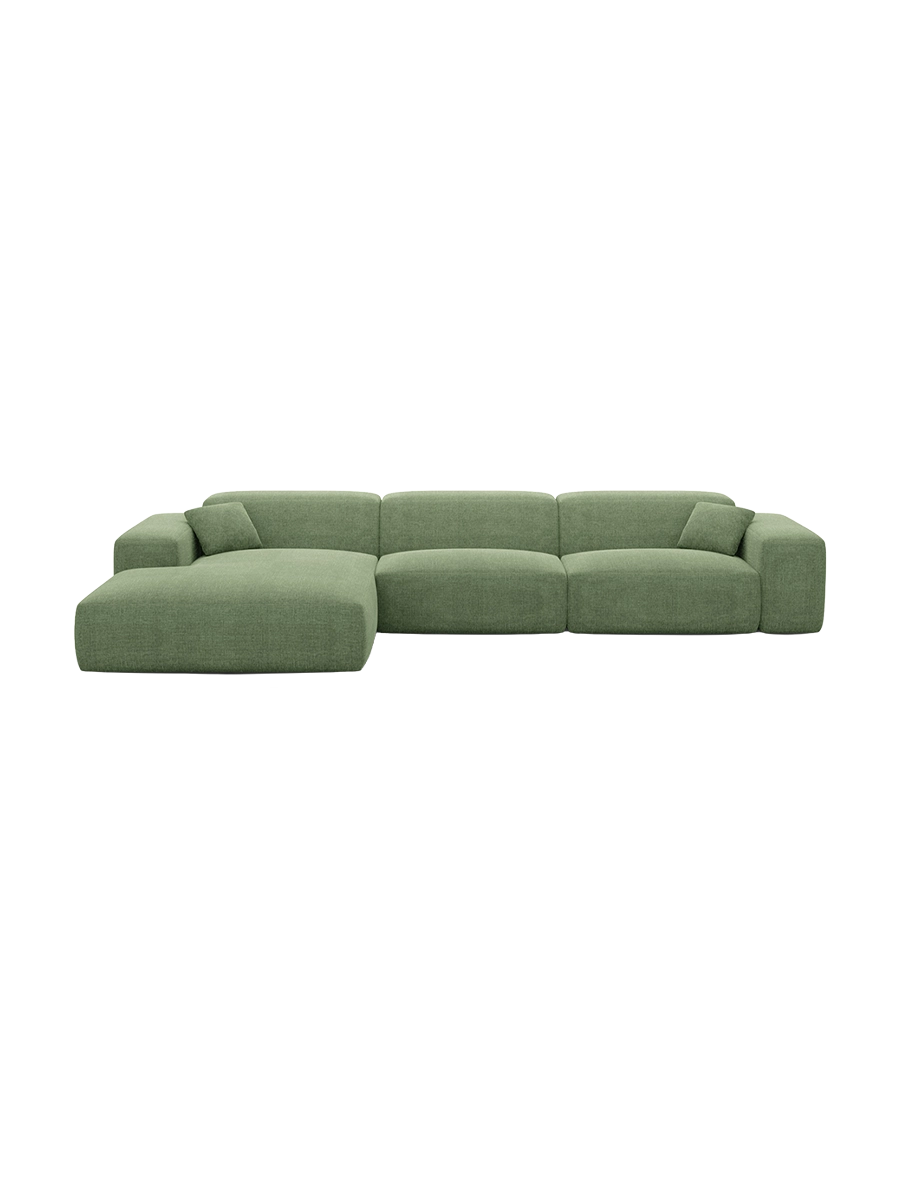 
Divano angolare di design a 4 posti „Alviera“ con funzione relax, rivestimento in tessuto strutturato - Tessuto strutturato Antracite / Elemento angolare sinistro