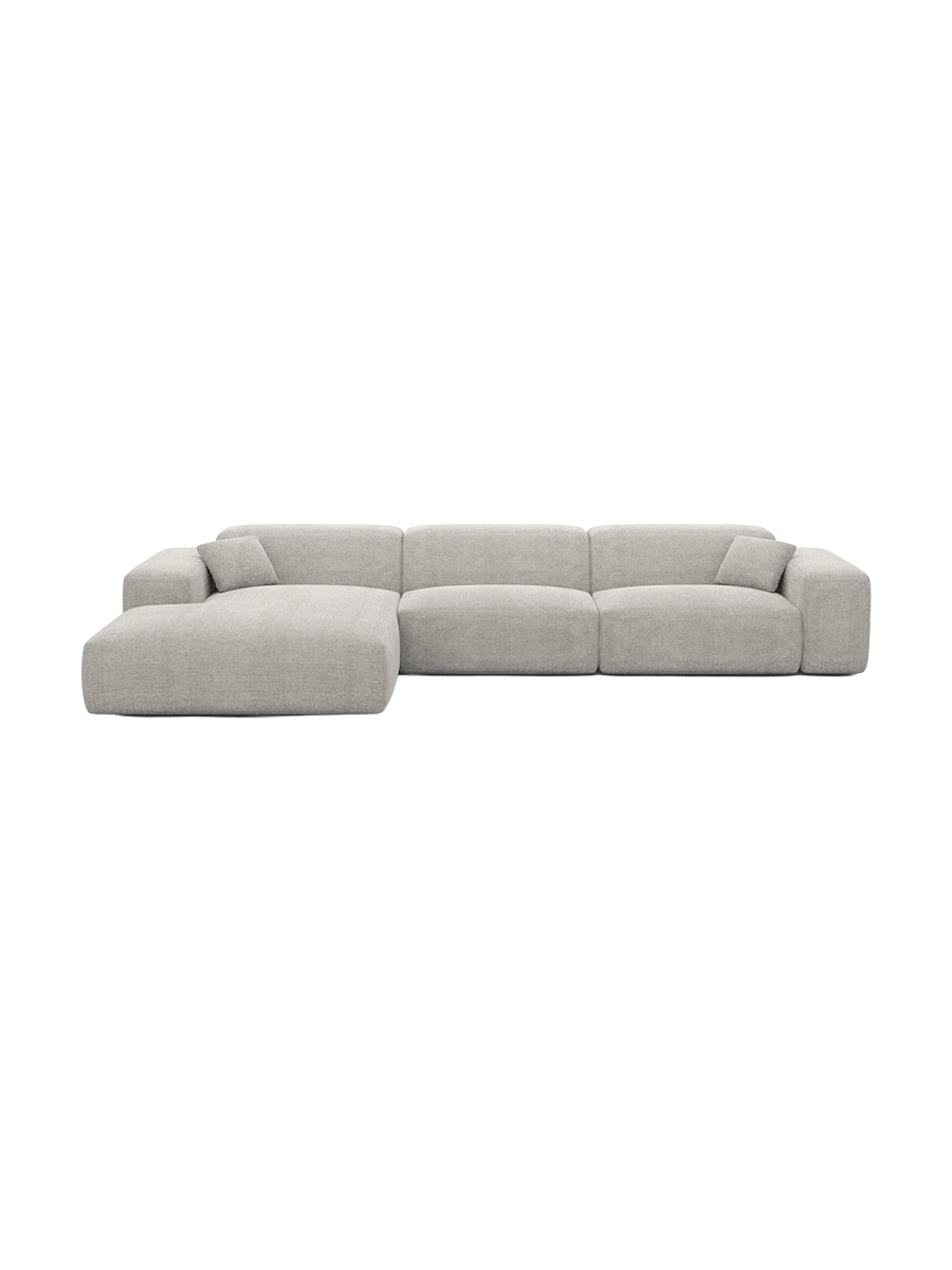 
Divano angolare di design a 4 posti „Alviera“ con funzione relax, rivestimento in tessuto strutturato - Tessuto strutturato Antracite / Elemento angolare sinistro