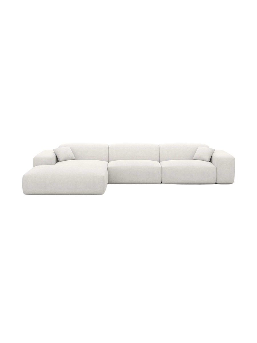 
Divano angolare di design a 4 posti „Alviera“ con funzione relax, rivestimento in tessuto strutturato - Tessuto strutturato Antracite / Elemento angolare sinistro