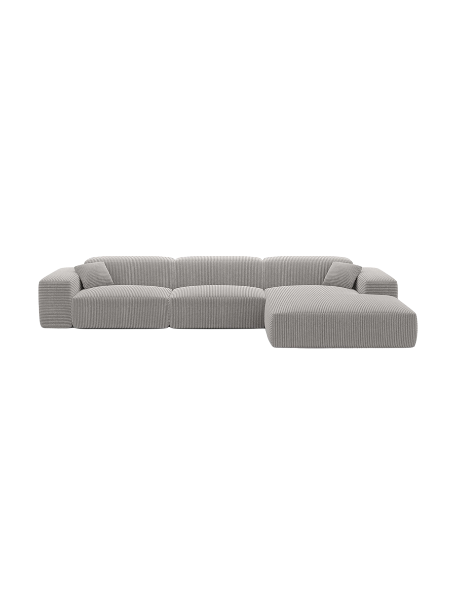 
Divano angolare di design a 4 posti „Alviera“ con funzione relax, velluto a coste - Cordsamt Blu scuro / Elemento angolare sinistro