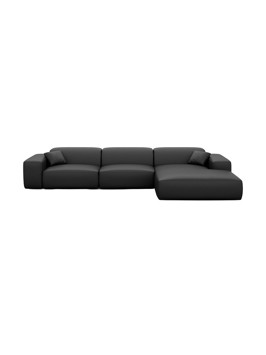
Divano angolare di design „Alviera“ a 4 posti in vera pelle con funzione relax - Vera pelle Beige / Elemento angolare sinistro
