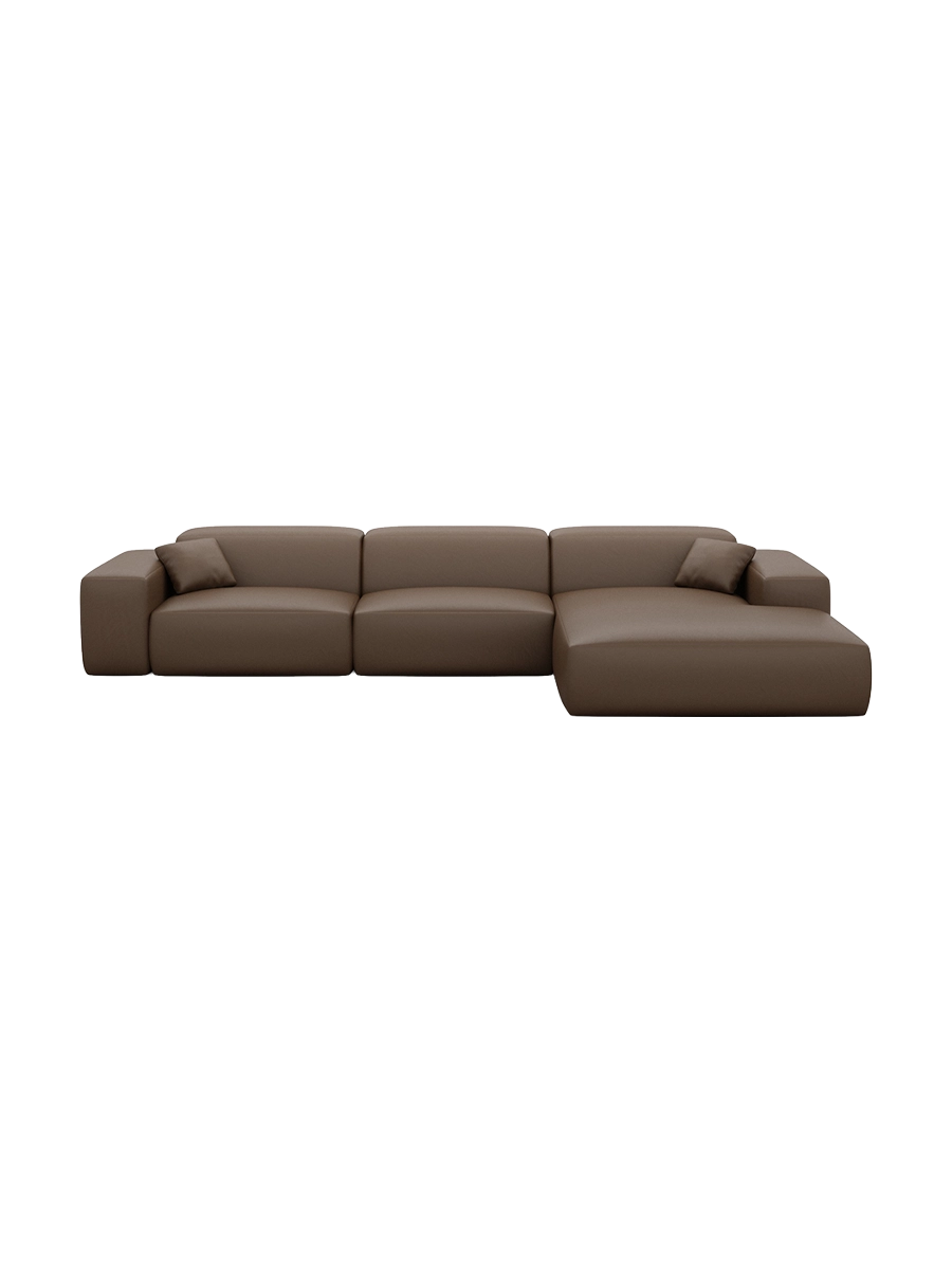 
Divano angolare di design „Alviera“ a 4 posti in vera pelle con funzione relax - Vera pelle Beige / Elemento angolare sinistro