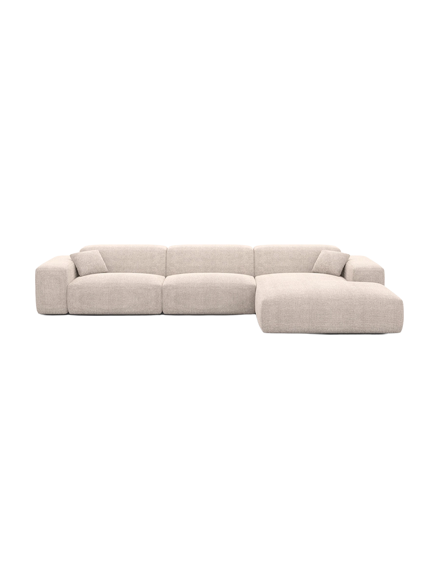 
Divano angolare di design a 4 posti „Alviera“ con funzione relax, rivestimento in tessuto strutturato - Tessuto strutturato Antracite / Elemento angolare sinistro