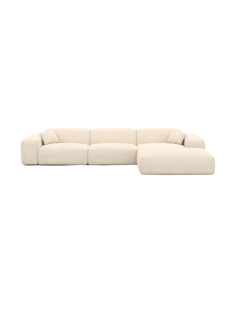 
Divano angolare di design a 4 posti „Alviera“ con funzione relax, rivestimento in tessuto strutturato - Tessuto strutturato Antracite / Elemento angolare sinistro