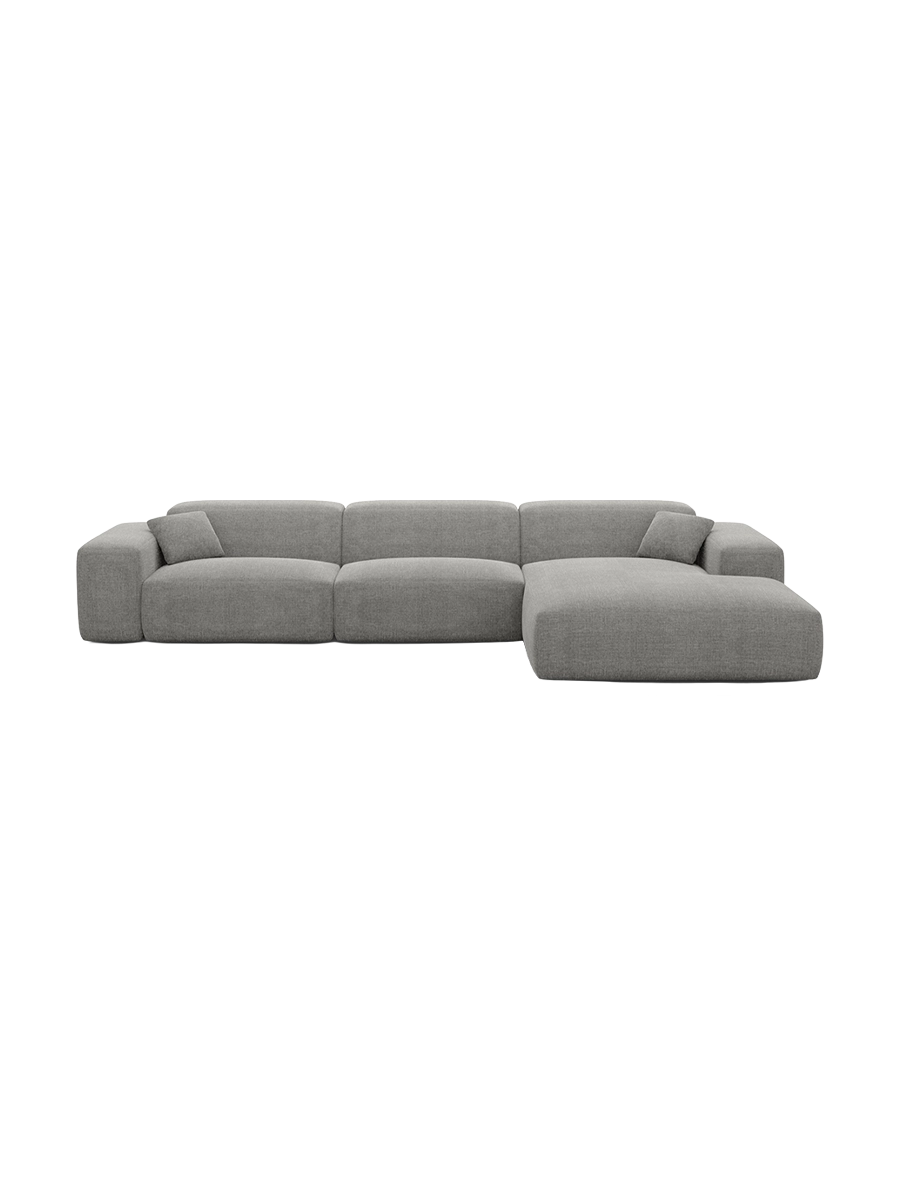 
Divano angolare di design a 4 posti „Alviera“ con funzione relax, rivestimento in tessuto strutturato - Tessuto strutturato Antracite / Elemento angolare sinistro