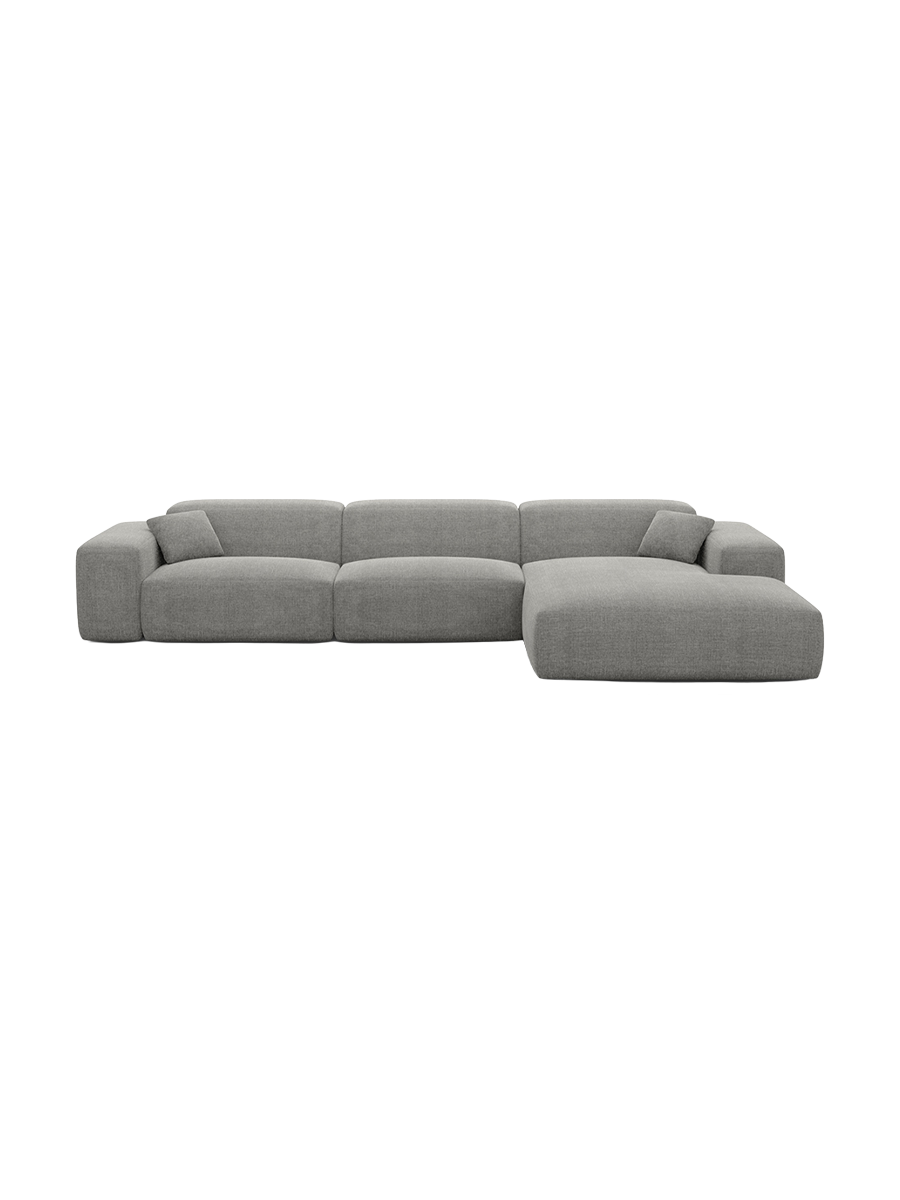 
Divano angolare di design a 4 posti „Alviera“ con funzione relax, rivestimento in tessuto strutturato - Tessuto strutturato Antracite / Elemento angolare sinistro