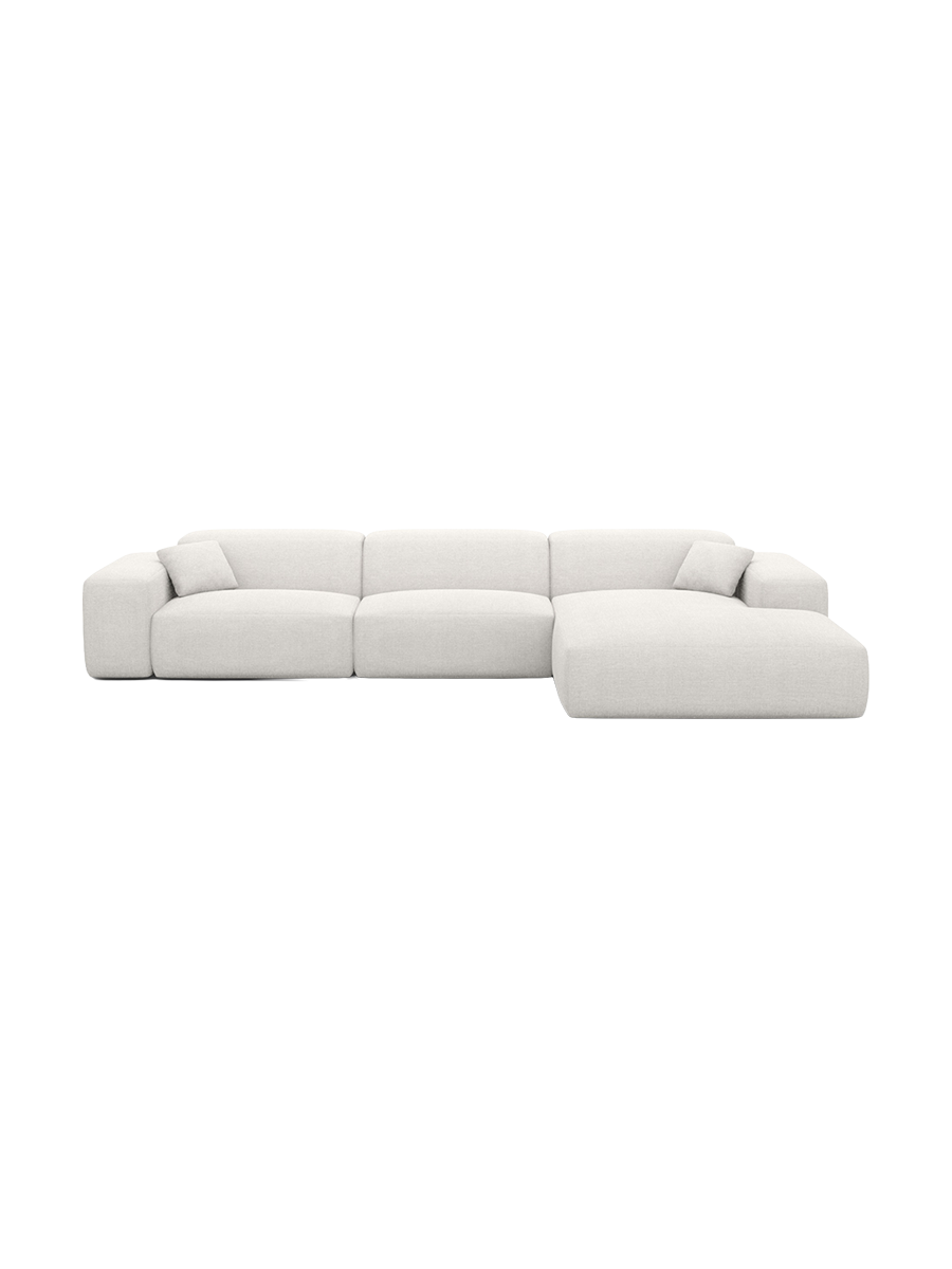 
Divano angolare di design a 4 posti „Alviera“ con funzione relax, rivestimento in tessuto strutturato - Tessuto strutturato Antracite / Elemento angolare sinistro