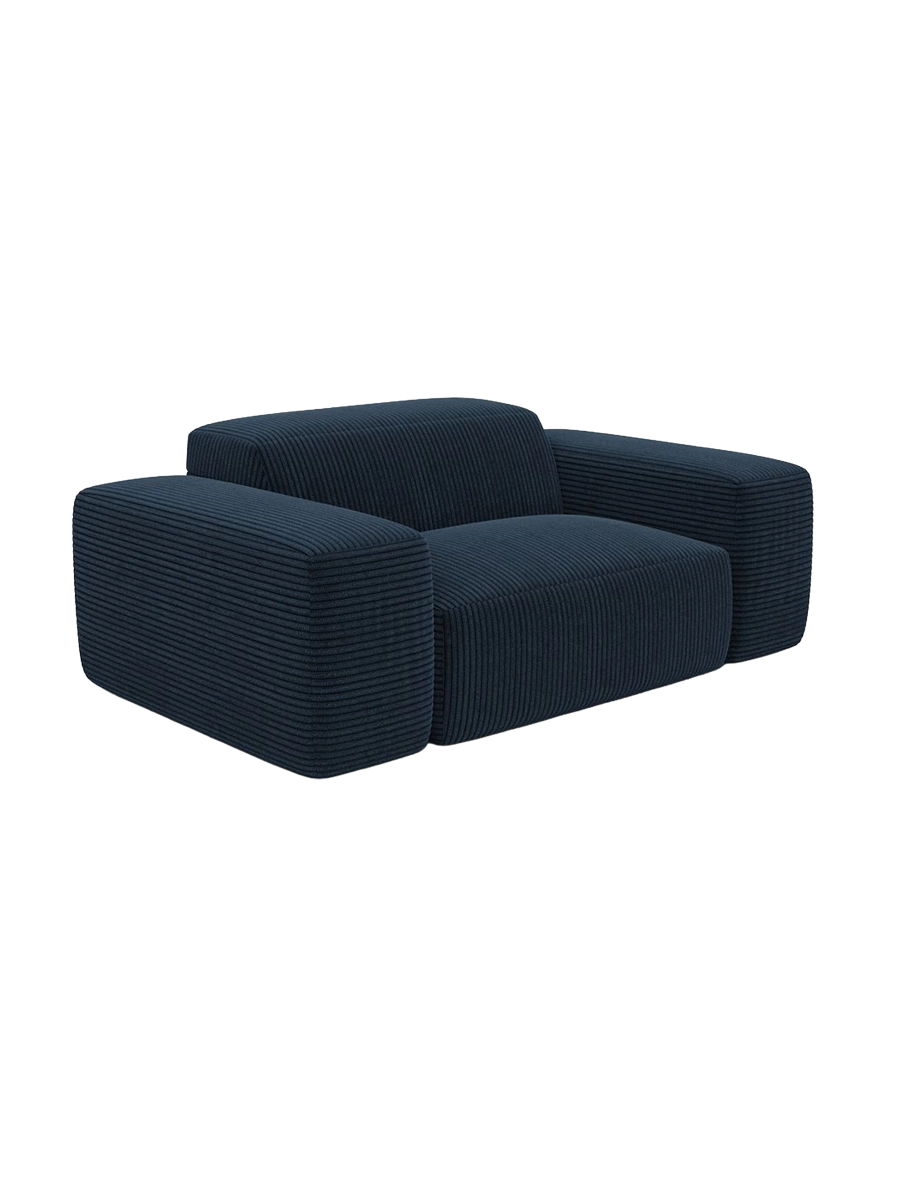 
Poltrona lounge di design „Alviera“ con funzione relax, velluto a coste - Cordsamt Blu scuro