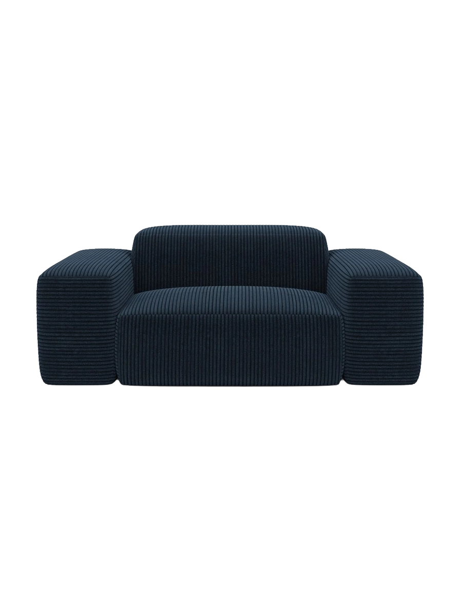 
Poltrona lounge di design „Alviera“ con funzione relax, velluto a coste - Cordsamt Blu scuro