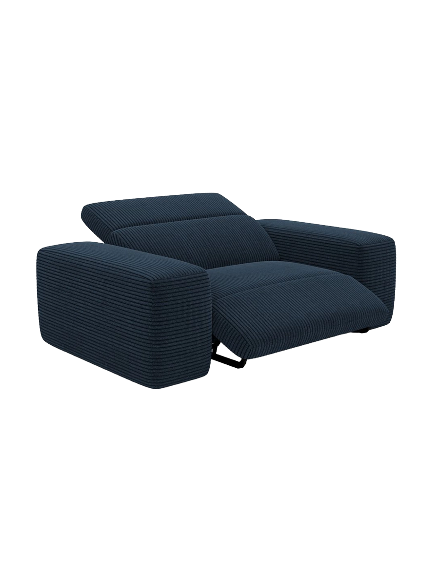 
Poltrona lounge di design „Alviera“ con funzione relax, velluto a coste - Cordsamt Blu scuro