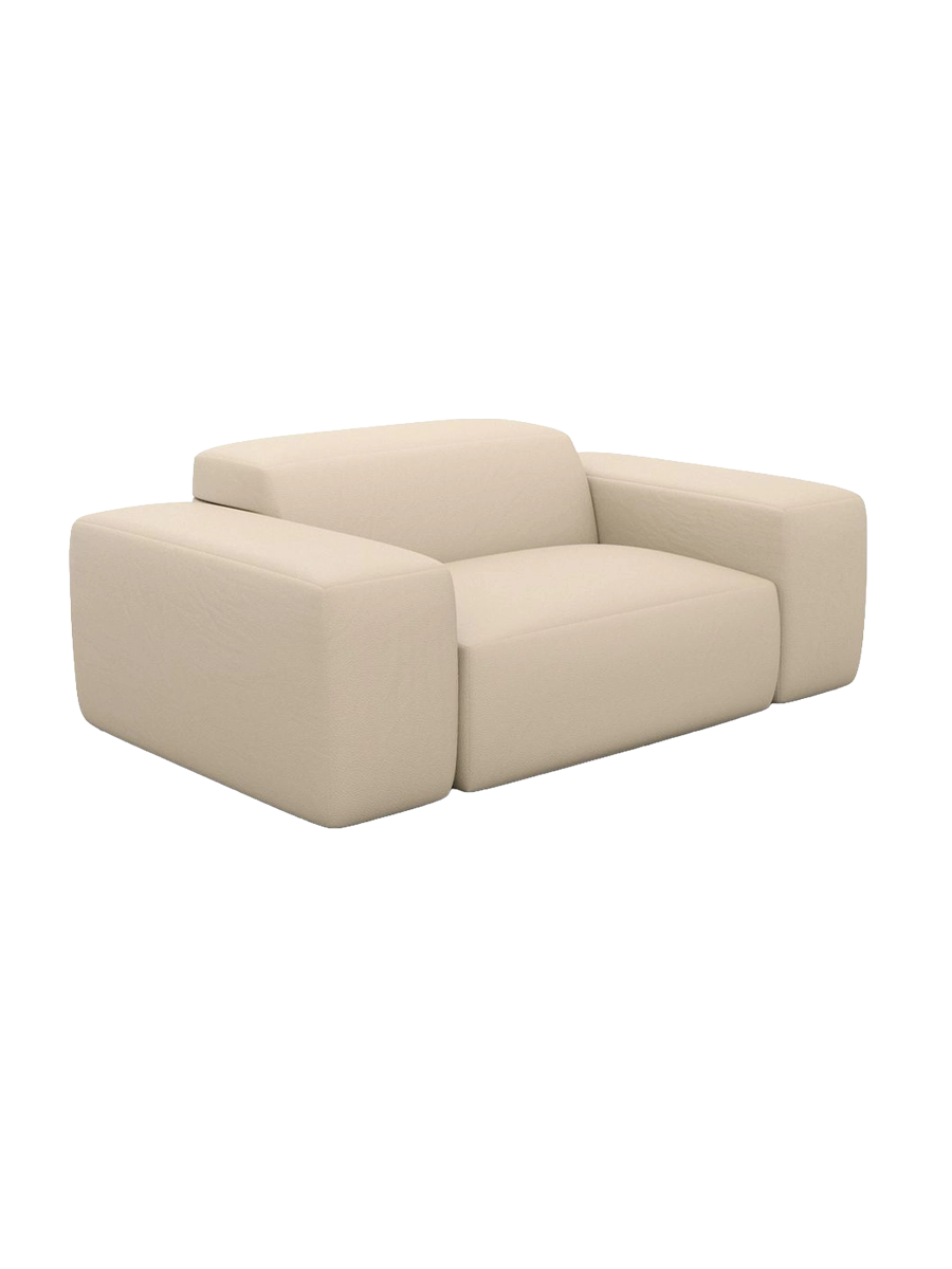 
Poltrona di design „Alviera“ in vera pelle con funzione relax - Vera pelle Beige