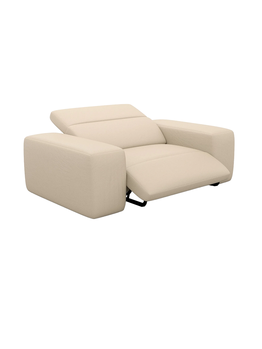 
Poltrona di design „Alviera“ in vera pelle con funzione relax - Vera pelle Beige