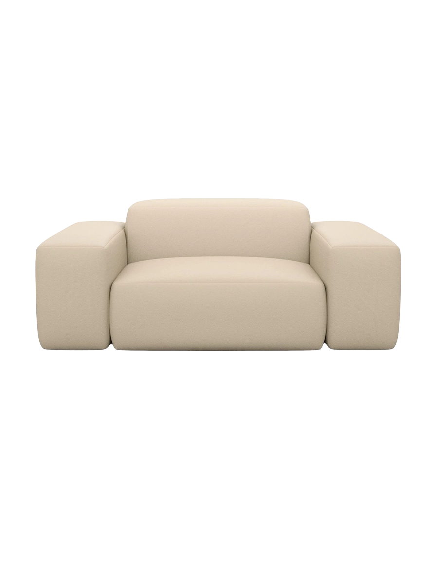 
Poltrona di design „Alviera“ in vera pelle con funzione relax - Vera pelle Beige