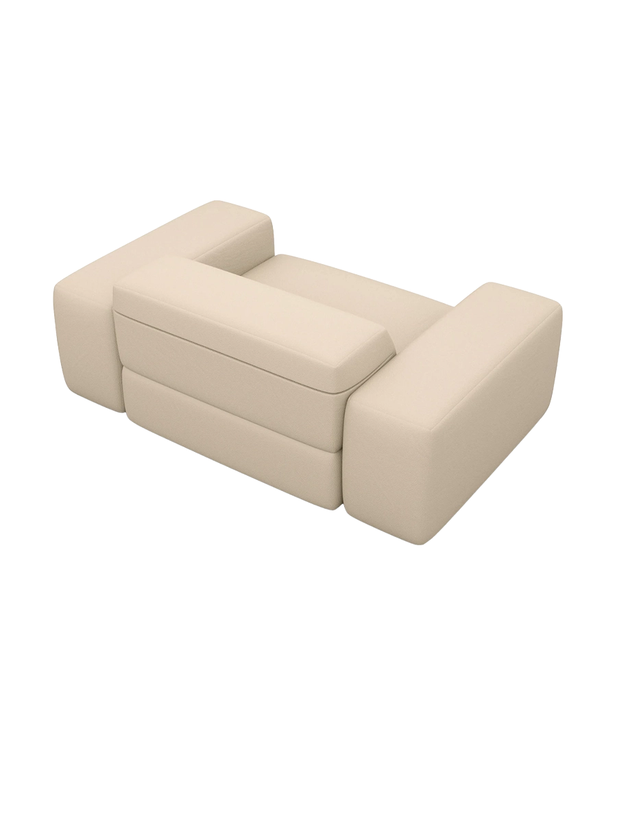 
Poltrona di design „Alviera“ in vera pelle con funzione relax - Vera pelle Beige
