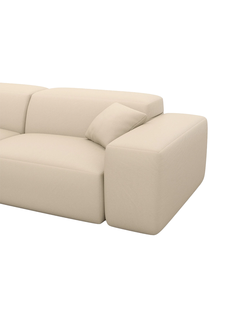 
Poltrona di design „Alviera“ in vera pelle con funzione relax - Vera pelle Beige