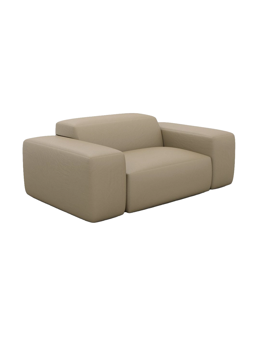 
Poltrona di design „Alviera“ in vera pelle con funzione relax - Vera pelle Beige