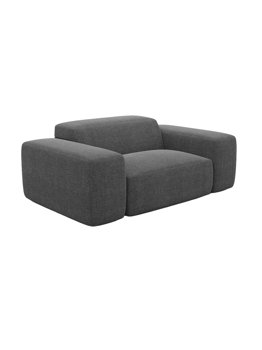 
Poltrona lounge di design „Alviera“ con funzione relax, rivestimento in tessuto strutturato - Tessuto strutturato Antracite